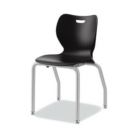 HON HONSL4L18EONP SmartLink Four-Leg Chair, 19.5" x 19.63" x 31", Onyx Seat, Onyx Base, 4/Carton