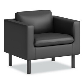 HON HONVP3LCHRBLK Parkwyn Series Club Chair, 33" x 26.75" x 29", Black Seat/Back, Black Base