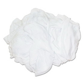 HOSPECO HOS45525BP New Bleached White T-Shirt Rags, Multi-Fabric, 25 lb Polybag