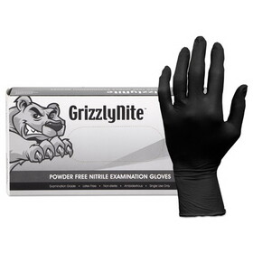HOSPECO HOSGLN105FX ProWorks GrizzlyNite Nitrile Gloves, Black, X-Large, 1,000/Carton