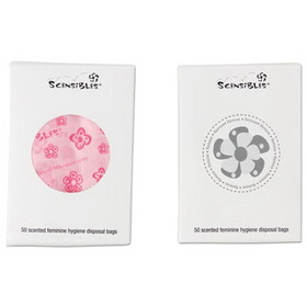HOSPECO HOSSBX50 Scensibles Personal Disposal Bags, 3.38" x 2" x 9.75", Pink, 50 Bags/Box, 24 Boxes/Carton