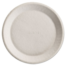 Chinet HUH10117 Savaday Molded Fiber Plates, 10", Cream, 500/Carton