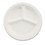 Chinet HUH21228 Paper Dinnerware, 3-Compartment Plate, 9.25" dia, White, 500/Carton, Price/CT