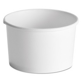 Chinet 71037 Squat Paper Food Container, Streetside Design, 8-10oz, White, 50/Pack, 20/CT