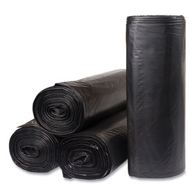 Inteplast Group IBSECI404612K Low-Density Commercial Can Liners, 45 gal, 1.2 mil, 40" x 46", Black, Interleaved Roll, 10 Bags/Roll, 10 Rolls/Carton