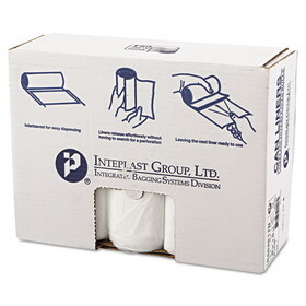 Inteplast Group IBSS404817N High-Density Can Liner, 40 X 48, 45gal, 17mic, Clear, 25/roll, 10 Rolls/carton