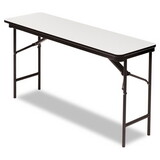 ICEBERG ENTERPRISES ICE55277 Premium Wood Laminate Folding Table, Rectangular, 60w X 18d X 29h, Gray/charcoal
