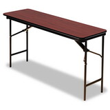 ICEBERG ENTERPRISES ICE55284 Premium Wood Laminate Folding Table, Rectangular, 72w X 18d X 29h, Mahogany
