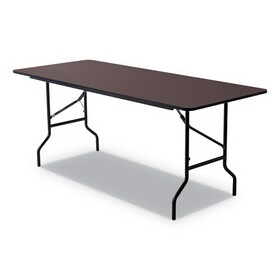 ICEBERG ENTERPRISES ICE55324 Economy Wood Laminate Folding Table, Rectangular, 72w X 30d X 29h, Walnut