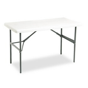 Iceberg ICE65203 Indestructables Too 1200 Series Resin Folding Table, 48w X 24d X 29h, Platinum