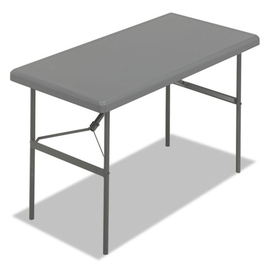 Iceberg ICE65207 Indestructables Too 1200 Series Resin Folding Table, 48w X 24d X 29h, Charcoal