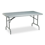 ICEBERG ENTERPRISES ICE65217 Indestructables Too 1200 Series Resin Folding Table, 60w X 30d X 29h, Charcoal