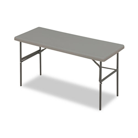 ICEBERG ENTERPRISES ICE65377 Indestructables Too 1200 Series Resin Folding Table, 60w X 24d X 29h, Charcoal
