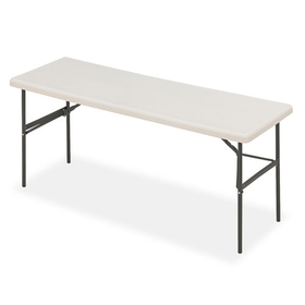 ICEBERG ENTERPRISES ICE65383 Indestructables Too 1200 Series Resin Folding Table, 72w X 24d X 29h, Platinum