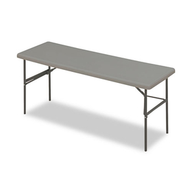 ICEBERG ENTERPRISES ICE65387 Indestructables Too 1200 Series Resin Folding Table, 72w X 24d X 29h, Charcoal