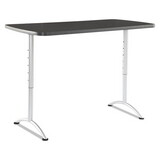 Iceberg ICE69317 Arc Sit-To-Stand Tables, Rectangular Top, 30w X 60d X 30-42h, Graphite/silver