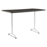 Iceberg ICE69325 Arc Sit-To-Stand Tables, Rectangular Top, 36w X 72d X 30-42h, Gray Walnut/silver