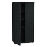 ICEBERG ENTERPRISES ICE92551 Officeworks Resin Storage Cabinet, 33w X 18d X 66h, Black