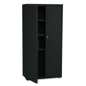 ICEBERG ENTERPRISES ICE92551 Officeworks Resin Storage Cabinet, 33w X 18d X 66h, Black