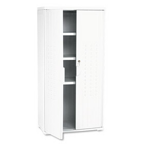 ICEBERG ENTERPRISES ICE92553 Officeworks Resin Storage Cabinet, 33w X 18d X 66h, Platinum