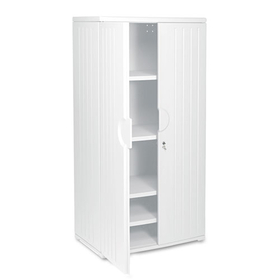 Iceberg ICE92573 Officeworks Resin Storage Cabinet, 36w X 22d X 72h, Platinum