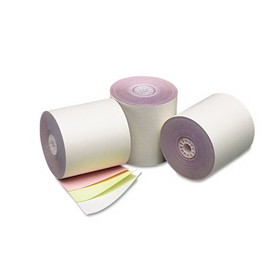 ICONEX ICX90770060 Impact Printing Carbonless Paper Rolls, 3" x 70 ft, White/Canary/Pink, 50/Carton