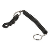 SecurIT ICX94190033 Key Coil Chain 'N Clip Wearable Key Organizer, Flexible Coil, Black
