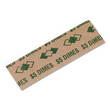 Iconex ICX94190053 Tubular Coin Wrappers, Dimes, $5, Pop-Open Wrappers, 1000/Pack