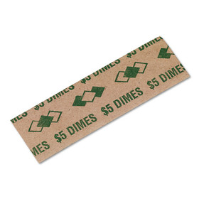 Iconex ICX94190053 Tubular Coin Wrappers, Dimes, $5, Pop-Open Wrappers, 1000/Pack