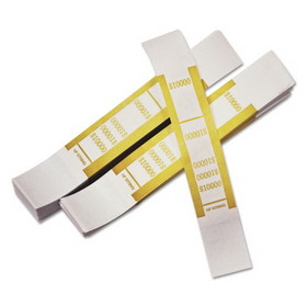 Iconex ICX94190057 Self-Adhesive Currency Straps, Mustard, $10,000 in $100 Bills, 1000 Bands/Pack