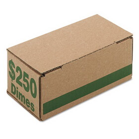 ICONEX ICX94190088 Corrugated Cardboard Coin Storage with Denomination Printed On Side, 8.06 x 3.31 x 3.19,  Green