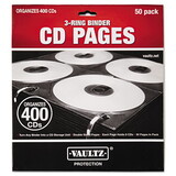 Vaultz IDEVZ01415 Two-Sided Cd Refill Pages For Three-Ring Binder, 50/pack
