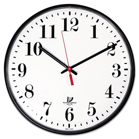 Chicago Lighthouse ILC67300002 Quartz Slimline Clock, 12-3/4", Black