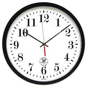 Chicago Lighthouse ILC67403302 Atomic Slimline Contemporary Clock, 16-1/2", Black