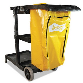 Impact IMP6850 Janitorial Cart, Plastic, 3 Shelves, 1 Bin, 20.5" x 48" x 38", Yellow
