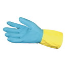 Impact IMP 8433L Flocked Lined Neoprene Over Latex Gloves, Powder-Free, Blue/Yellow, Large, Dozen