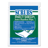 SCRUBS ITW91401 Insect Shield Insect Repellent Wipes, 8 x 10, White, 100/Carton