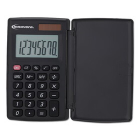 Innovera IVR15921 15921 Pocket Calculator with Hard Shell Flip Cover, 8-Digit LCD