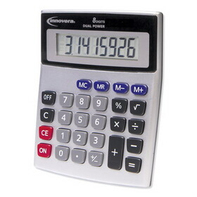 Innovera IVR15927 15927 Desktop Calculator, Dual Power, 8-Digit LCD Display