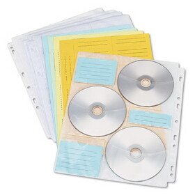 INNOVERA IVR39301 Two-Sided CD/DVD Pages for Three-Ring Binder, 6 Disc Capacity, Clear, 10/Pack