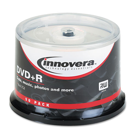 INNOVERA IVR46851 Dvd+r Discs, 4.7gb, 16x, Spindle, Silver, 50/pack