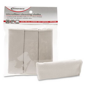 Innovera IVR51506 Microfiber Cleaning Cloths, 6" X 7", Grey, 3/pack