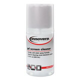 Innovera IVR51520 Anti-Static Gel Screen Cleaner, W/gray Microfiber Cloth, 4oz Spray Bottle