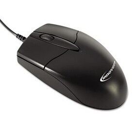 Innovera IVR61029 Basic Office Optical Mouse, 3 Buttons, Black, Boxed