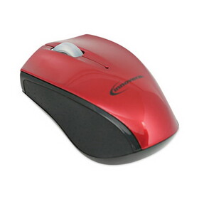 Innovera IVR62204 Mini Wireless Optical Mouse, 2.4 GHz Frequency/30 ft Wireless Range, Left/Right Hand Use, Red/Black