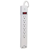 Innovera IVR71660 Surge Protector, 6 Outlets/2 USB Charging Ports, 6 ft Cord, 1080 Joules, White
