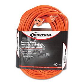 Innovera IVR72200 Indoor/Outdoor Extension Cord, 100 ft, 10 A, Orange