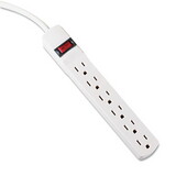 Innovera IVR73306 Power Strip, 6 Outlets, 6 ft Cord, Ivory