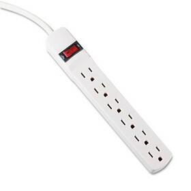 Innovera IVR73306 Six-Outlet Power Strip, 6-Foot Cord, 1-15/16 X 10-3/16 X 1-3/16, Ivory