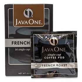 Java One JAV30800 Coffee Pods, French Roast, Single Cup, 14/Box